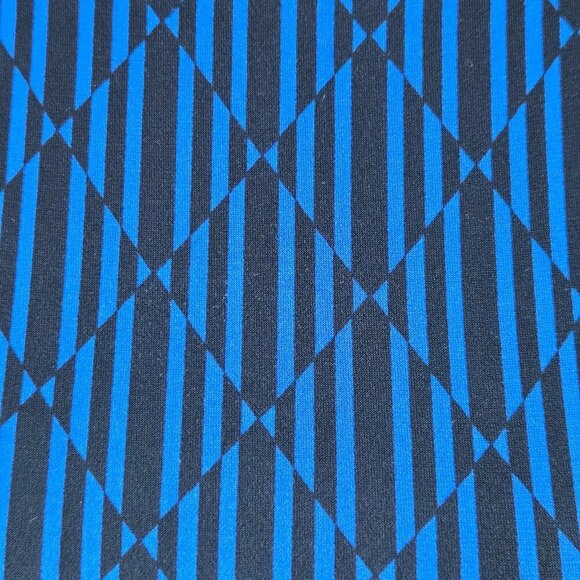 MICHAEL Michael Kors Size Small Blue Black Striped Dress Long Sleeve Round Neck - Picture 5 of 11